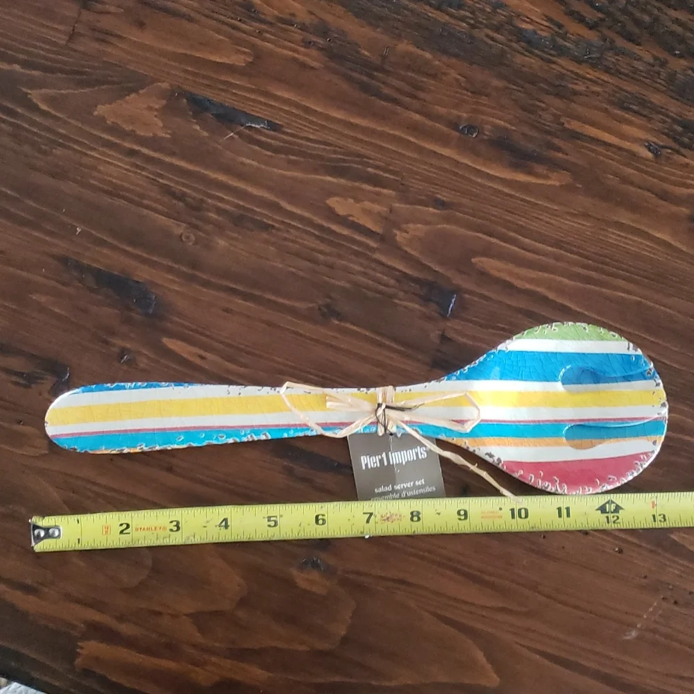 Pier 1 Imports Striped Salad Server Set